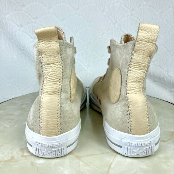 Converse High Top Sneakers Womens Size 7 Beige Suede Snakeprint Streetwear Shoes - Picture 8 of 12